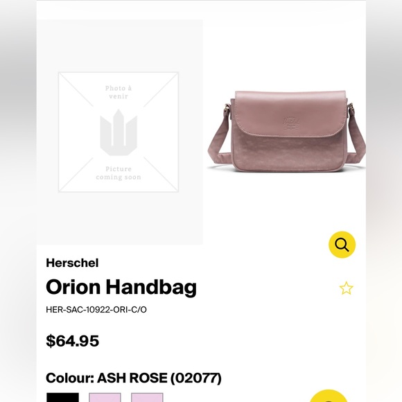 NWOT The Herschel supply co brand Ash Rose Prion Handbag - Picture 11 of 11